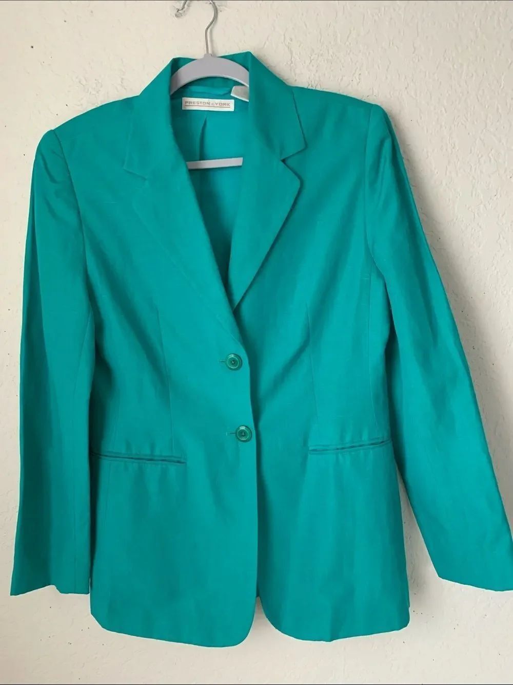 Preston & York Teal Silk/Linen Women's Blazer Size 8